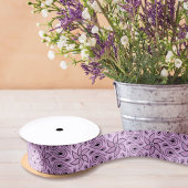 Elegant bloemmotief pastel paars mooie lilac satijnen lint