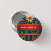 Elegant Bloemmotief Ronde Button 3,2 Cm (Voorkant /achterkant)