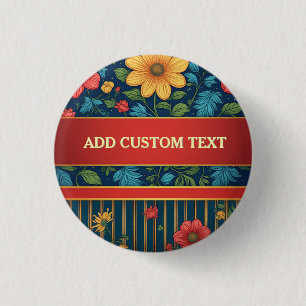 Elegant Bloemmotief Ronde Button 3,2 Cm