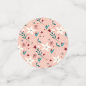 Elegant bloemmotief roze confetti (Kleine voorkant)