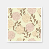 Elegant  bloemmotief roze en beige servet (Voorkant)