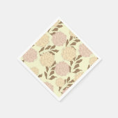 Elegant  bloemmotief roze en beige servet (Hoek)