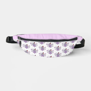 Elegant bloemmotief violet paarse grijs rood heuptasje