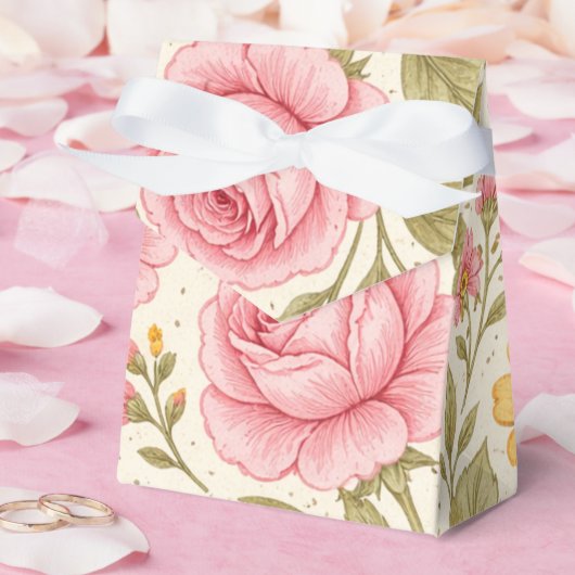 Elegant Bloemmotiefontwerp – Tijdloze Botanische K Bedankdoosjes (Huwelijk)
