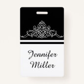 Elegant bloemontwerp badge (Achterkant)