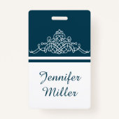 Elegant bloemontwerp badge (Achterkant)