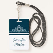 Elegant bloemontwerp badge (Achterkant met draagriem)