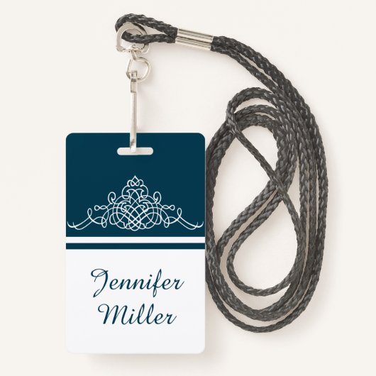 Elegant bloemontwerp badge (Voorkant met draagriem)