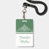 Elegant bloemontwerp badge (Voorzijde met lanyard)