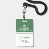Elegant bloemontwerp badge (Achterkant met lanyard)
