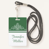 Elegant bloemontwerp badge (Achterkant met draagriem)