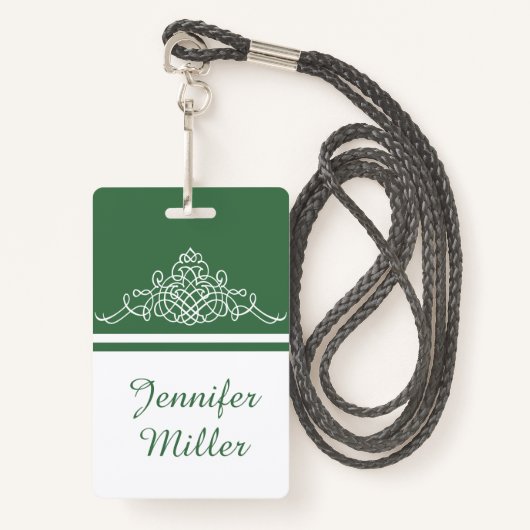 Elegant bloemontwerp badge (Voorkant met draagriem)