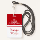 Elegant bloemontwerp badge (Achterkant met draagriem)