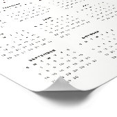 Elegant bloemontwerp Beige kleur bloemen kalender Poster (Hoek)