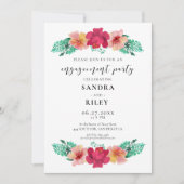Elegant bloemontwerp Engagement party uitnodiging (Voorkant)