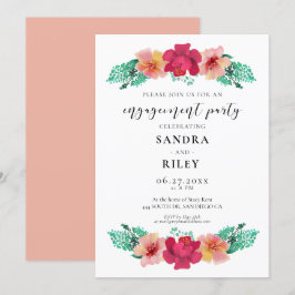 Elegant bloemontwerp Engagement party uitnodiging