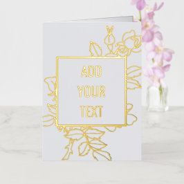 Elegant bloemontwerp gevouwen Folie Kaart