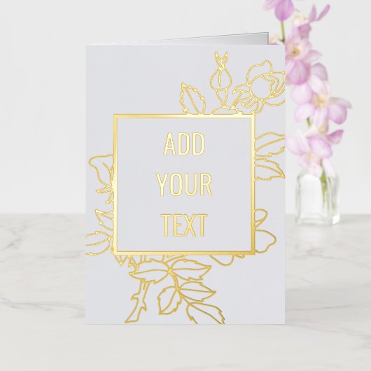 Elegant bloemontwerp gevouwen Folie Kaart (Orchidee)