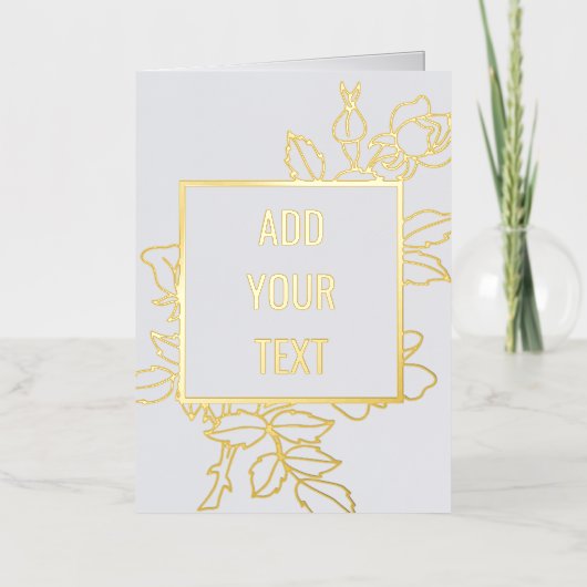 Elegant bloemontwerp gevouwen Folie Kaart (Voorkant)