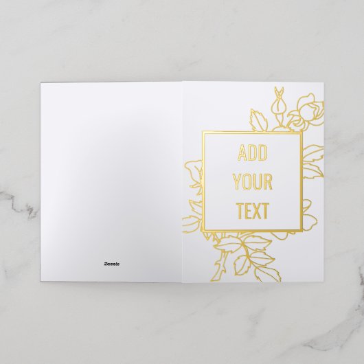 Elegant bloemontwerp gevouwen Folie Kaart (Buiten Laag)