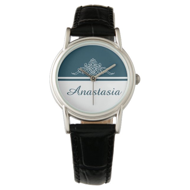 Elegant bloemontwerp horloge (Voorkant)