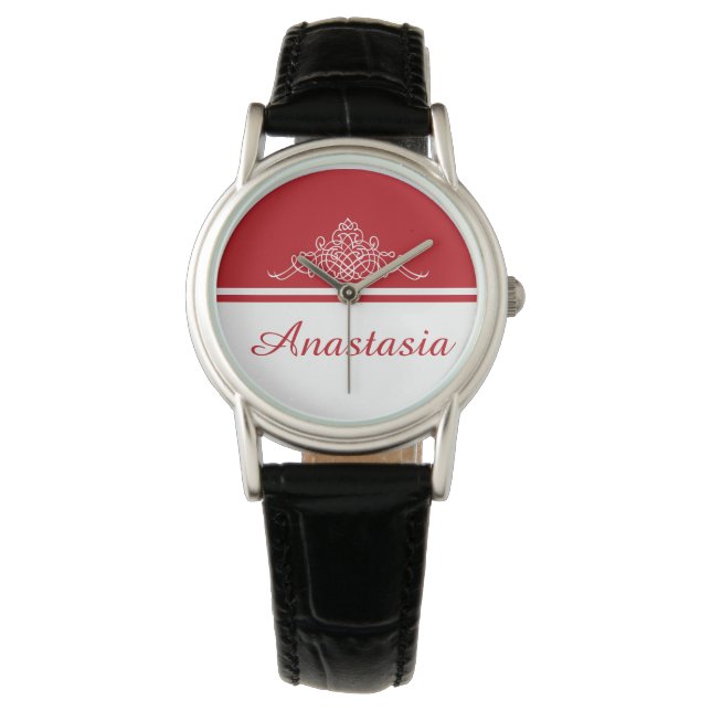 Elegant bloemontwerp horloge (Voorkant)