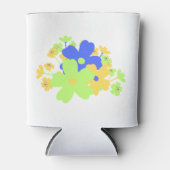 Elegant bloemontwerp in blauw groen geel blikjeskoeler (Voorkant)