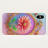 Elegant bloemontwerp in een gouden lijst Case-Mate iPhone case (Achterkant (horizontaal))
