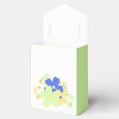 Elegant bloemontwerp in groen geel blauw bedankdoosjes (Geopend)