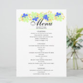 Elegant bloemontwerp in groen geel blauw menu (Staand voorkant)