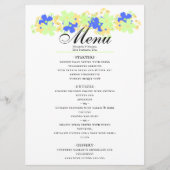 Elegant bloemontwerp in groen geel blauw menu (Voorkant)