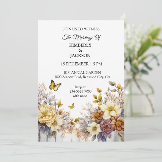 Elegant Bloemontwerp Kaart (Staand voorkant)