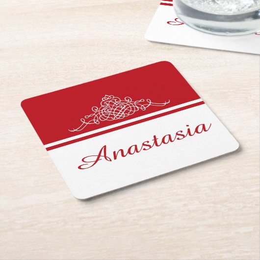 Elegant bloemontwerp kartonnen onderzetters (Schuin)