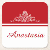 Elegant bloemontwerp kartonnen onderzetters (Voorkant)