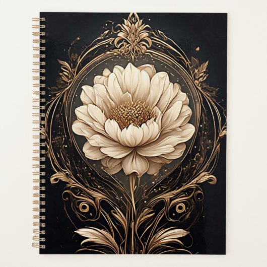 Elegant bloemontwerp met ingewikkelde patronen planner (Voorkant)