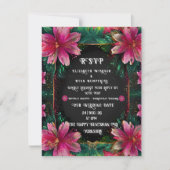 Elegant bloemontwerp met levendige kleuren RSVP kaartje (Voorkant)
