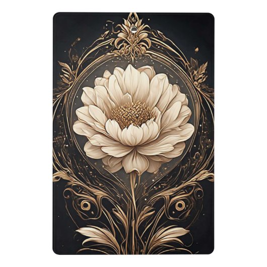 Elegant bloemontwerp met  patronen mini klembord (Achterkant)
