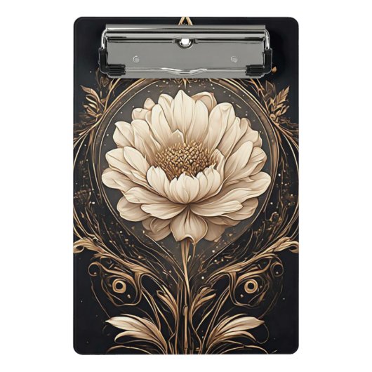 Elegant bloemontwerp met  patronen mini klembord (Voorkant)