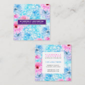 Elegant Bloemontwerp Minimalistisch Bewerkbaar Vierkante Visitekaartje (Voorkant / Achterkant)