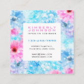 Elegant Bloemontwerp Minimalistische Bewerkbare Vierkante Visitekaartje (Achterkant)