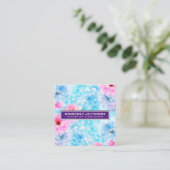 Elegant Bloemontwerp Minimalistische Bewerkbare Vierkante Visitekaartje (Staand voorkant)