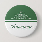 Elegant bloemontwerp ronde button 7,6 cm (Voorkant)