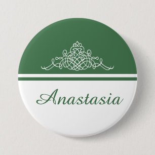 Elegant bloemontwerp ronde button 7,6 cm