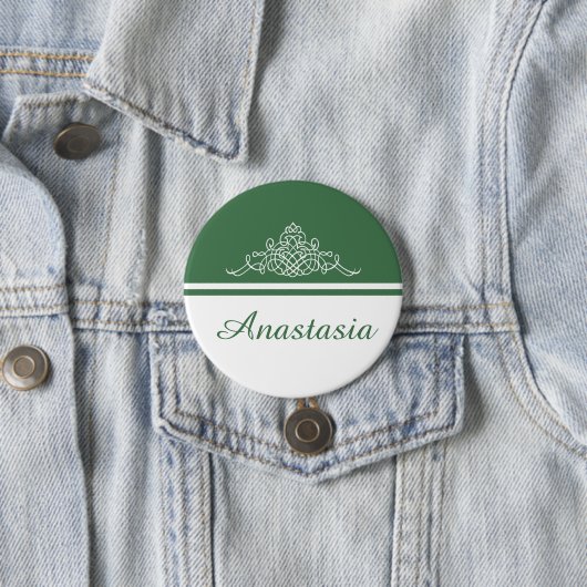 Elegant bloemontwerp ronde button 7,6 cm (In situ)