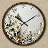 Elegant Bloemontwerp Ronde Klok