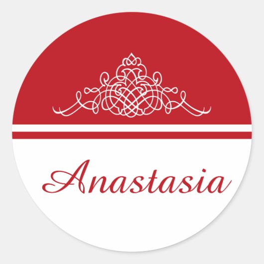 Elegant bloemontwerp ronde sticker (Voorkant)