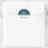 Elegant bloemontwerp ronde sticker (Tas)