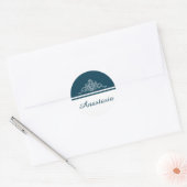 Elegant bloemontwerp ronde sticker (Envelop)