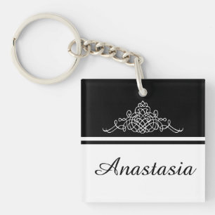 Elegant bloemontwerp sleutelhanger