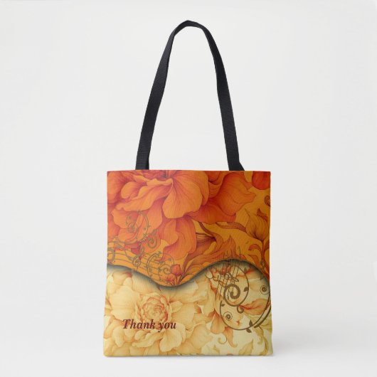 Elegant bloemontwerp tote bag (Voorkant)